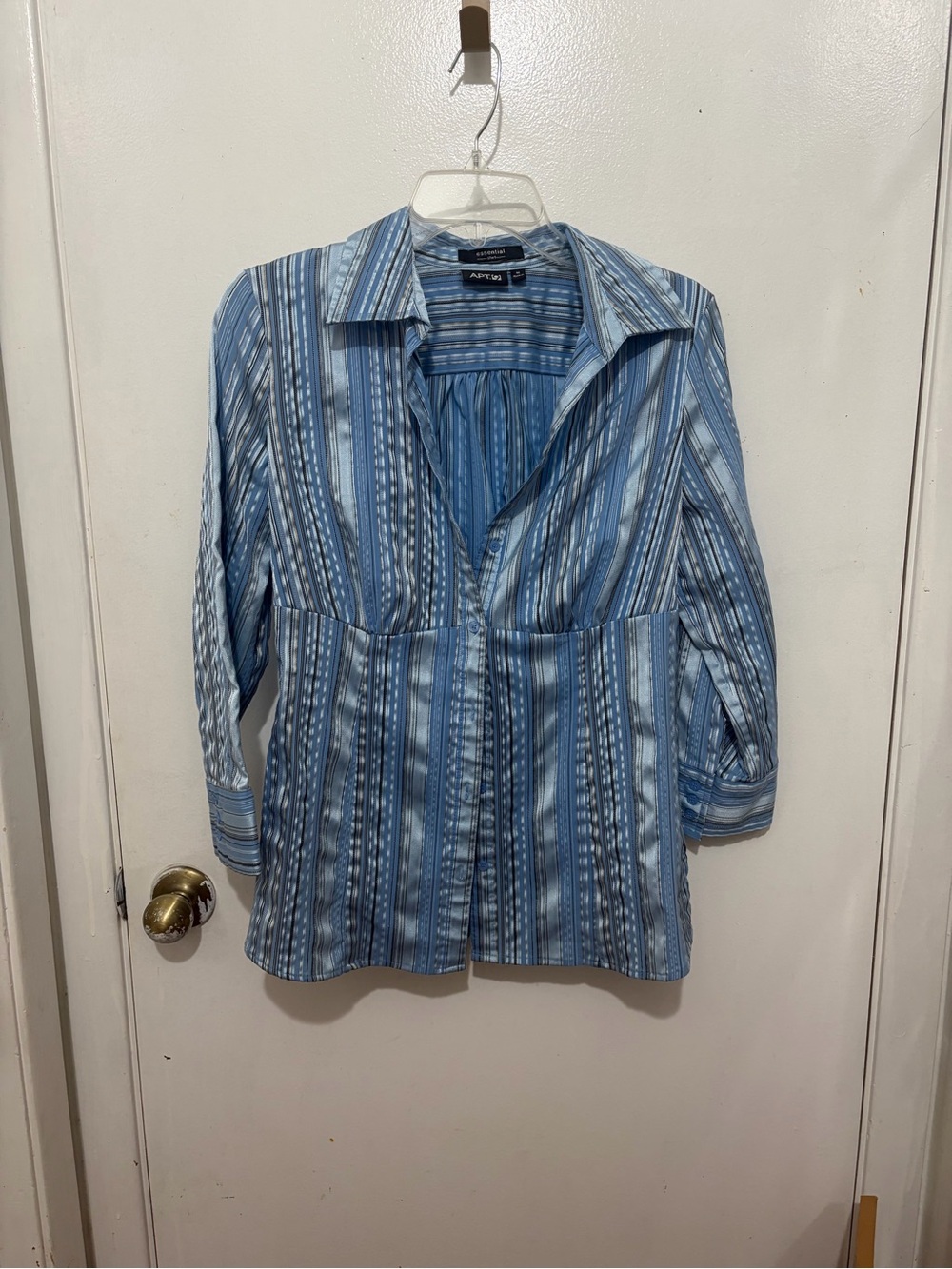 Apt. 9 Light Blue and White Striped Blouse